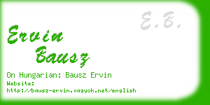 ervin bausz business card